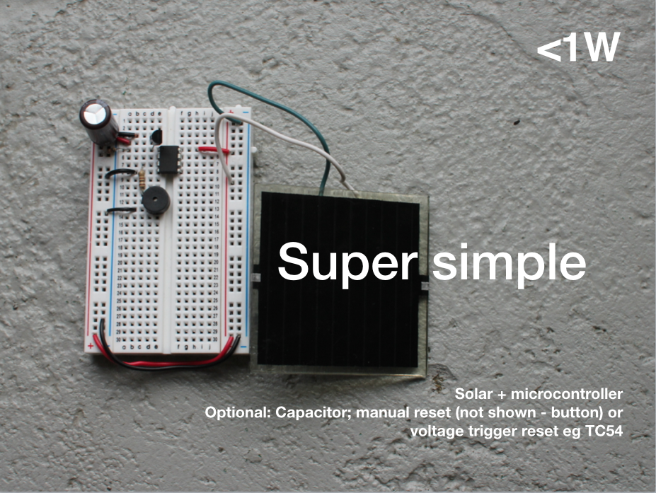 A simple solar-powered microcontroller option.