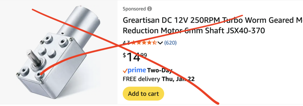 A worm gear motor that could not be used as a generator